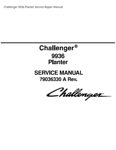 Challenger 9936 Planter PDF DOWNLOAD Service Repair Manual