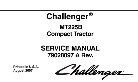 Challenger MT225B Tractor PDF DOWNLOAD Service Repair Manual