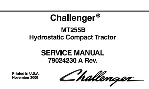 Challenger MT255B Hydrostatic Compact Tractor PDF DOWNLOAD Service Repair Manual