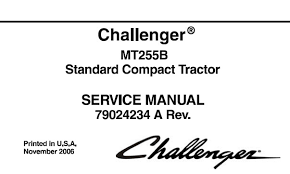 Challenger MT255B Standard Compact Tractor PDF DOWNLOAD Service Repair Manual