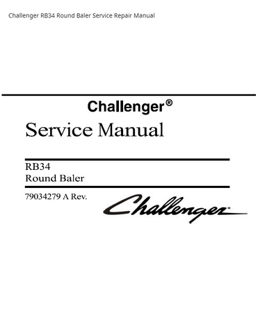 Challenger RB34 Round Baler PDF DOWNLOAD Service Repair Manual