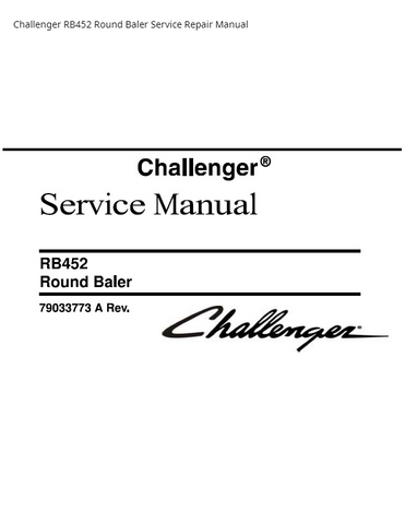 Challenger RB452 Round Baler PDF DOWNLOAD Service Repair Manual