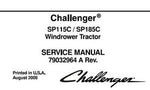 Challenger SP115C SP185C Windrower Tractor PDF DOWNLOAD Service Repair Manual