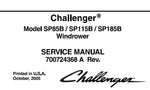 Challenger SP85B SP115B SP185B Windrower Tractor PDF DOWNLOAD Service Repair Manual