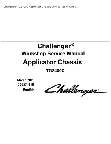 Challenger TG8400C Applicator Chassis PDF DOWNLOAD Service Repair Manual