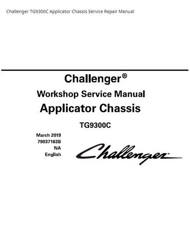 Challenger TG9300C Applicator Chassis PDF DOWNLOAD Service Repair Manual