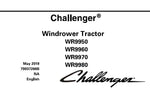 Challenger WR9950 WR9960 WR9970 WR9980 Windrower Tractor PDF DOWNLOAD Service Repair Manual