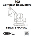 Gehl 802 Compact Excavator PDF Service Repair Manual