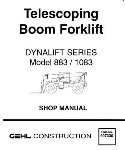 Gehl 883, 1083 Dynalift Series Telescoping Boom Forklift PDF Service Repair Manual