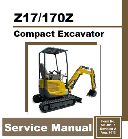 Gehl Z17/170Z Compact Excavator PDF Service Repair Manual