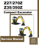 Gehl Z27/270Z, Z35/350Z Compact Excavator PDF Service Repair Manual