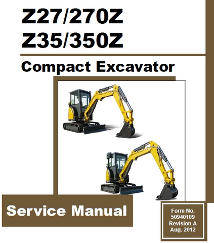 Gehl Z27/270Z, Z35/350Z Compact Excavator PDF Service Repair Manual