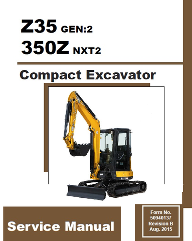 Gehl Z35 GEN:2 , 350Z NXT2 Compact Excavator PDF Service Repair Manual