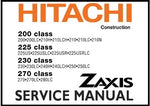 HITACHI ZAXIS ZX 200 225 230 270 (CLASS) EXCAVATOR PDF SERVICE REPAIR MANUAL