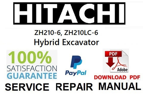 Hitachi ZH210-6, ZH210LC-6 Hybrid Excavator PDF Service Repair Manual