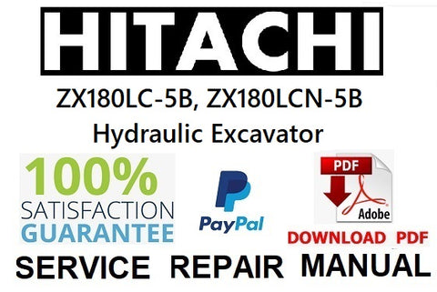 Hitachi ZX180LC-5B, ZX180LCN-5B Hydraulic Excavator PDF Service Repair Manual