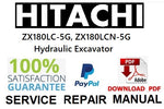 Hitachi ZX180LC-5G, ZX180LCN-5G Hydraulic Excavator PDF Service Repair Manual