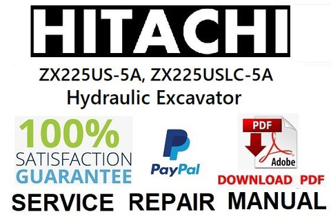 Hitachi ZX225US-5A, ZX225USLC-5A Hydraulic Excavator PDF Service Repair Manual