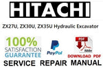 Hitachi ZX27U, ZX30U, ZX35U Hydraulic Excavator PDF Service Repair Manual