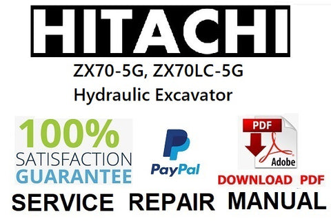 Hitachi ZX70-5G, ZX70LC-5G Hydraulic Excavator PDF Service Repair Manual