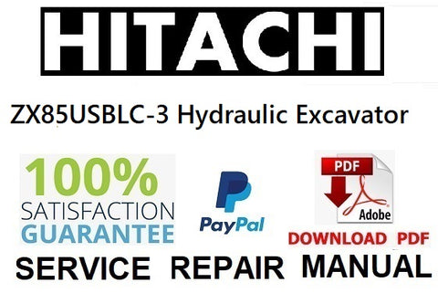 Hitachi ZX85USBLC-3 Hydraulic Excavator PDF Service Repair Manual