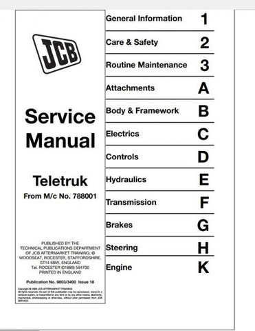 JCB 2.0D/G, 2.5D/G, 3.0D/G, 4x4 3.0D, 4x4 3.5D Teletruk BEST PDF Service Repair Manual