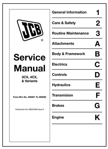 JCB 3CX, 4CX Backhoe Loader & Variants BEST PDF Service Repair Manual