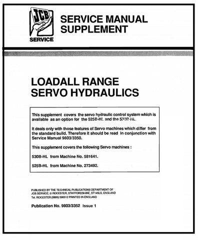 JCB 525B-HL, 530B-HL Loadall Range Servo Hydraulics BEST PDF Service Repair Manual