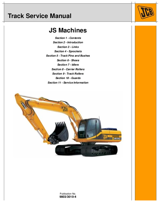 JCB JS Machines Track BEST PDF Service Repair Manual – Xperts Manual
