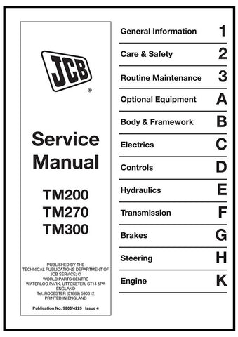 JCB TM200, TM270, TM300 Agricultural Loader BEST PDF Service Repair Manual