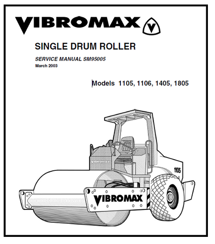 JCB Vibromax 1105, 1106, 1405, 1805 Single Drum Roller BEST PDF Service Repair Manual