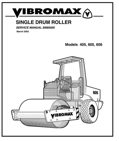 JCB Vibromax 405, 605, 606 Single Drum Roller BEST PDF Service Repair Manual