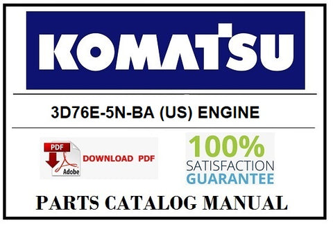 KOMATSU 3D76E-5N-BA (US) ENGINE BEST PDF PARTS CATALOG MANUAL SN 00101-UP
