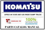 KOMATSU AFE62-4K 930E-4SE (US) RIGID DUMP TRUCK BEST PDF PARTS CATALOG MANUAL SN A31293 CCI
