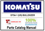KOMATSU D75A-1 (US) BULLDOZER PDF PARTS CATALOG MANUAL SN 50001-UP