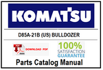 KOMATSU D85A-21B (US) BULLDOZER PDF PARTS CATALOG MANUAL SN 36537-UP 