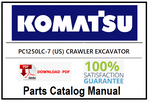 KOMATSU PC1250LC-7 (US) CRAWLER EXCAVATOR PDF PARTS CATALOG MANUAL SN 20001-UP