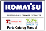 KOMATSU PC1250LC-8 (US) CRAWLER EXCAVATOR PDF PARTS CATALOG MANUAL SN 30158-UP