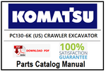 KOMATSU PC130-6K (US) CRAWLER EXCAVATOR PDF PARTS CATALOG MANUAL SN K30001-UP