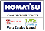 KOMATSU PC160-6K (US) CRAWLER EXCAVATOR PDF PARTS CATALOG MANUAL SN K30001-UP