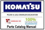 KOMATSU PC200-6 (US) CRAWLER EXCAVATOR PDF PARTS CATALOG MANUAL SN 60001 and up