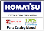 KOMATSU PC200CA-6 CRAWLER EXCAVATOR PDF PARTS CATALOG MANUAL SN T10001-UP