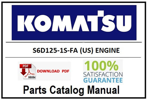 KOMATSU S6D125-1S-FA (US) ENGINE BEST PDF PARTS CATALOG MANUAL SN 10001-UP