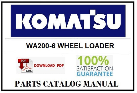 KOMATSU WA200-6 WHEEL LOADER BEST PDF PARTS CATALOG MANUAL SN 70001-UP (North America Standard Machine)