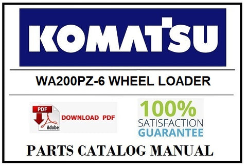 KOMATSU WA200PZ-6 WHEEL LOADER BEST PDF PARTS CATALOG MANUAL SN 70001-70882 (For N.America)