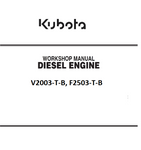 Kubota V2003-T-B, F2503-T-B Diesel Engine Best PDF Download Workshop Manual