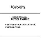 Kubota V2607-CR-E4B, V2607-CR-TE4B, V3307-CR-TE4B Diesel Engine Best PDF Workshop Manual