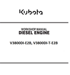 Kubota V3800DI-E2B, V3800DI-T-E2B (NANNI N4.115) Diesel Engine Workshop Best PDF Manual