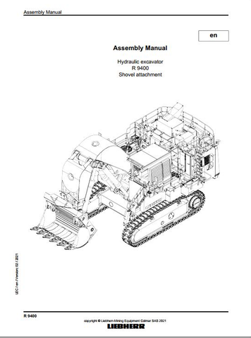 Liebherr Mining Crawler Excavator R9400 shovel Assembly Manual BEST PDF