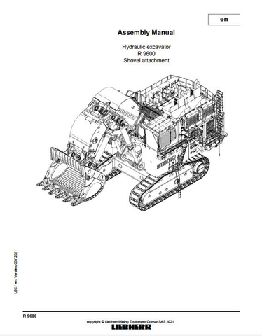 Liebherr Mining Crawler Excavator R9600 Shovel Assembly Manual BEST PDF